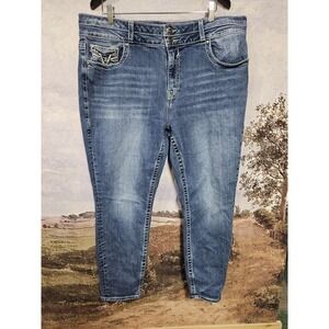 Vigoss Heritage Skinny Women's Blue Y2K Jeans Plus Size 22x28